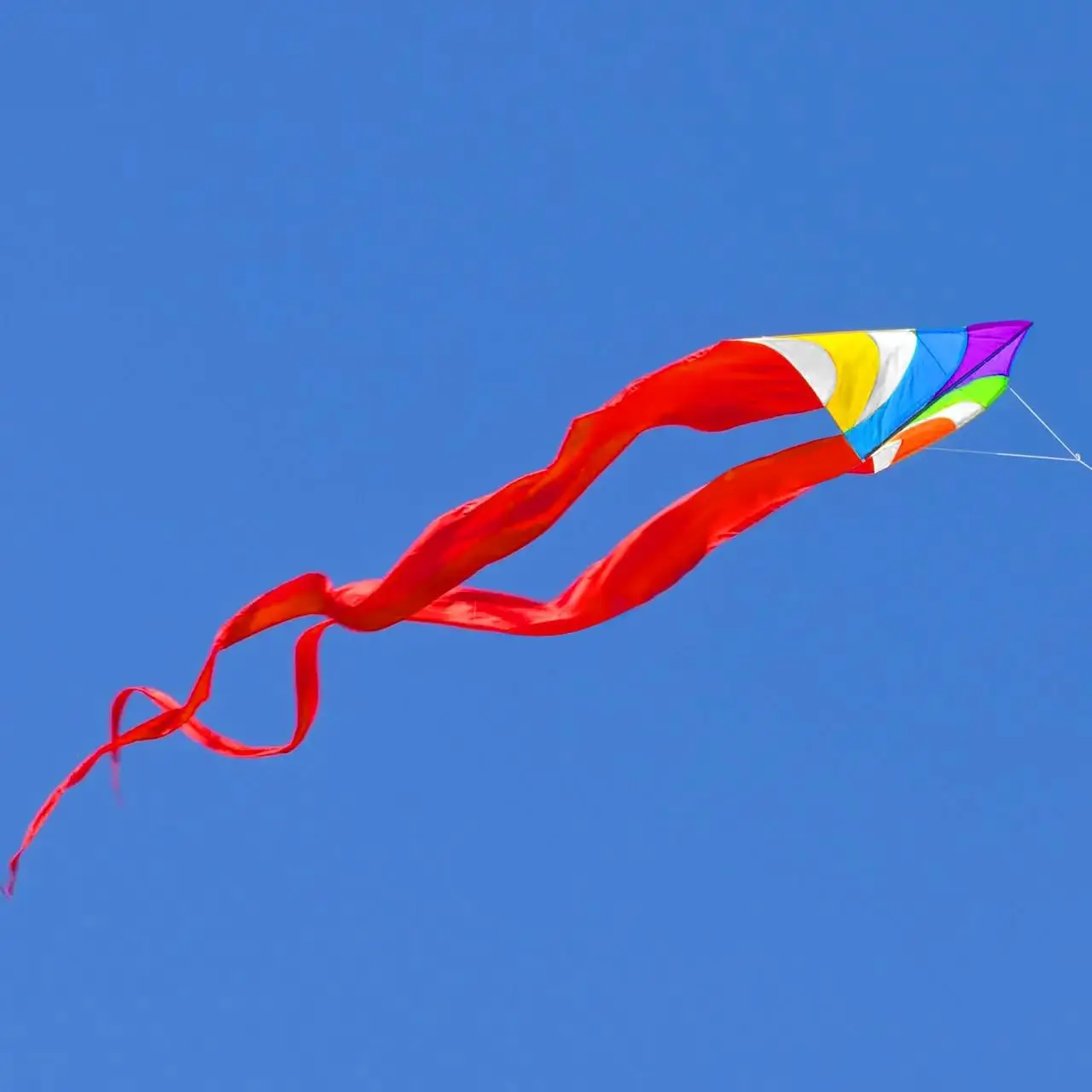 ใหม่ 3m Power Rainbow Triangle /Delta Kites พร้อม Kite Handle และ Line Good Flying