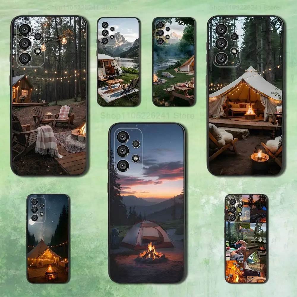 

Outdoor Art Mountain Camping For Samsung Galaxy A53,31,52,72,41,Note,J7,8,9,5G,22,73,32,71, Soft Black Silicone Case