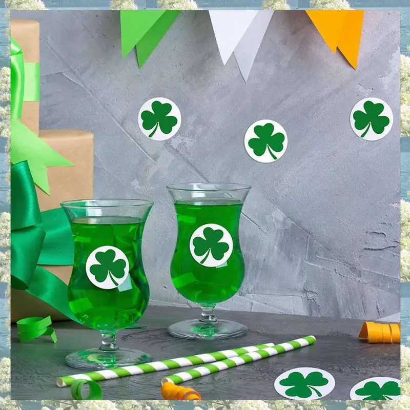 Новинка-1000 шт., наклейки на день Святого Патрика, рулон трилистника, 1-1/2 дюйма, клейкая этикетка для ирландского украшения и рукоделия
