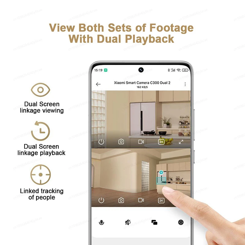 Kamera Cerdas XIAOMI C300 Versi Kamera Ganda, 360 °   WiFi 3MP 6, Monitor Bayi Keamanan Rumah, Kamera Hewan Peliharaan, Versi Cina Dengan Adaptor