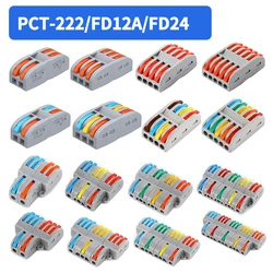 10/100Pcs Lever Wire Connectors, Compact Splicing Wire Connector, 2 3 5 Way Electrical Connectors, for Quick Connect 28-12 AWG