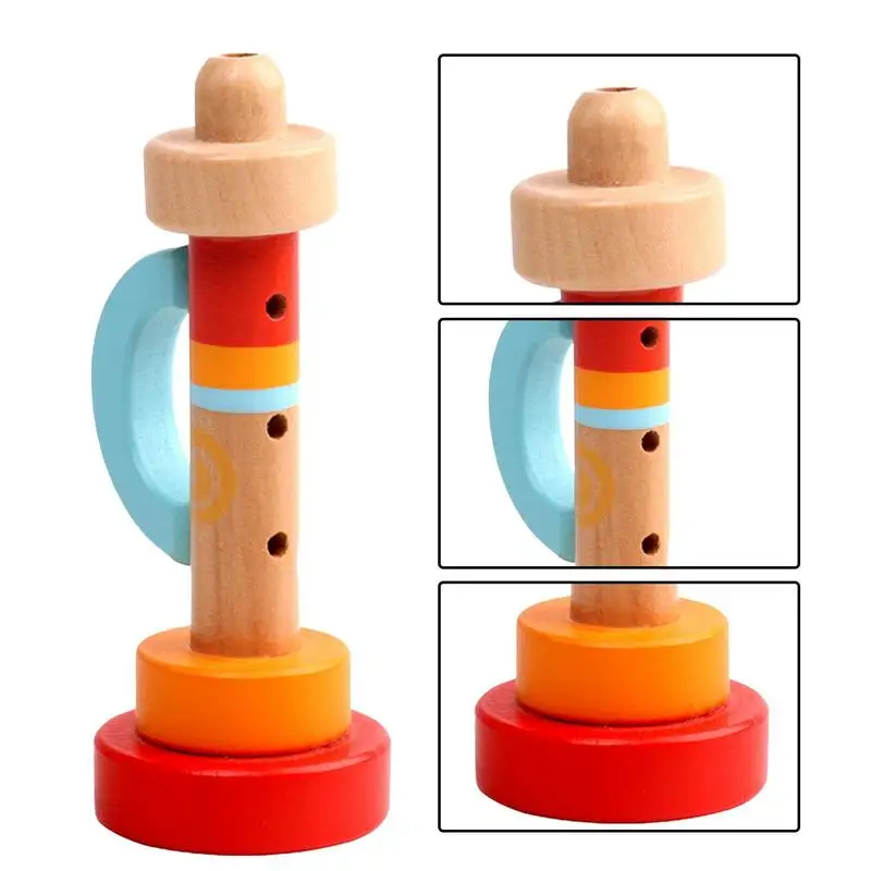 Wooden Trumpet Toy Wooden Recorder Instrument For Kids Wooden Recorders Piccolo Flute Early Education Music Sound Toys Learning