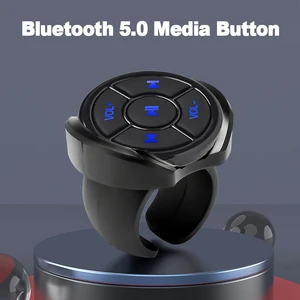 Botón de control remoto de Bluetooth 5.0 botón Medicina de automóvil Motorcy Cike Volante Música Reproducir para la tableta de teléfono Android para iOS 12 mejores ventas de control de volumen de volumen de volumen de volumen de la voluntad de Bluetooth - №6