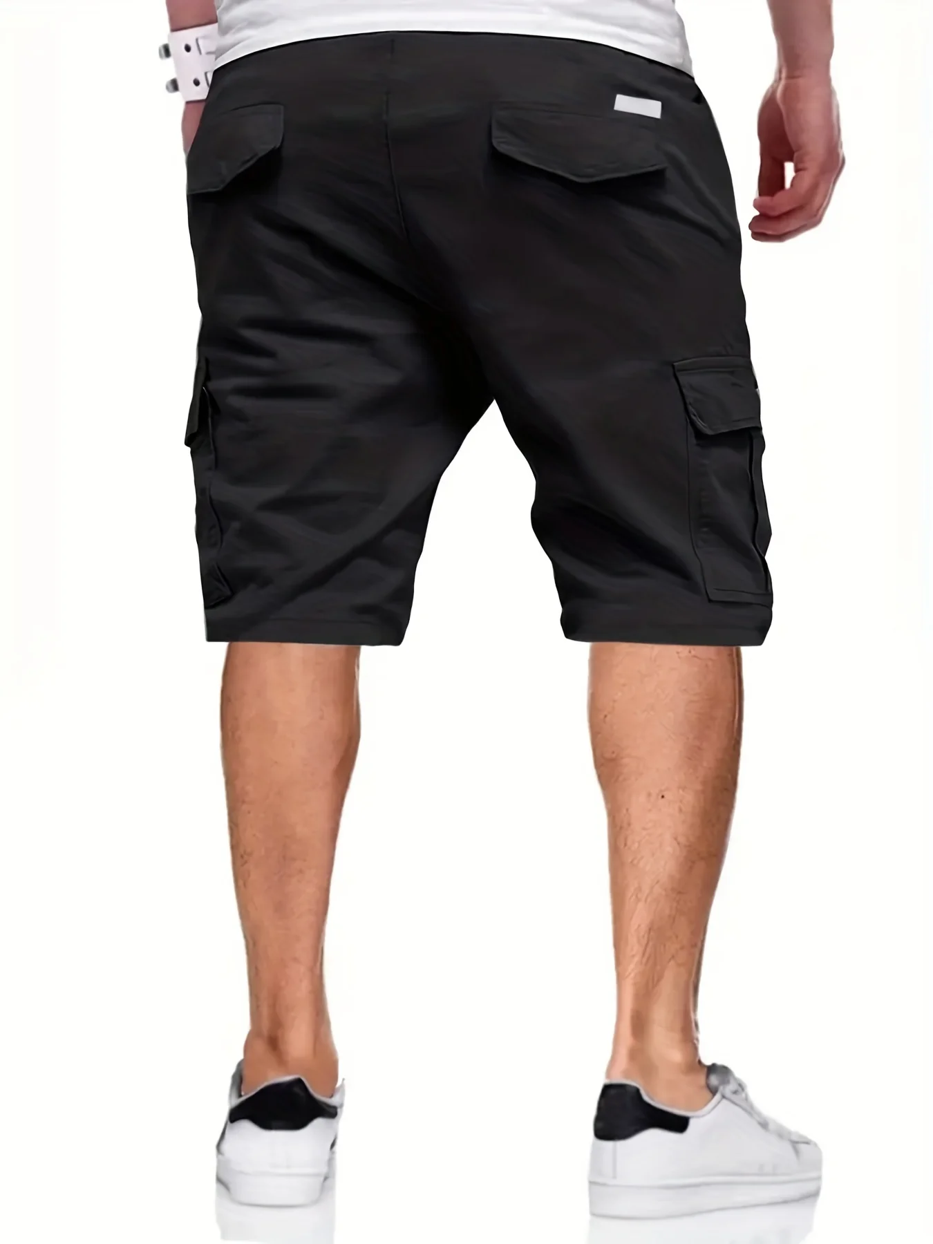 US Oversized  5XL Summer Solid Shorts Men Big Size Solid Elastic Waist Men Shorts Outwear Black Beach Chubby Cargo Shorts Boys