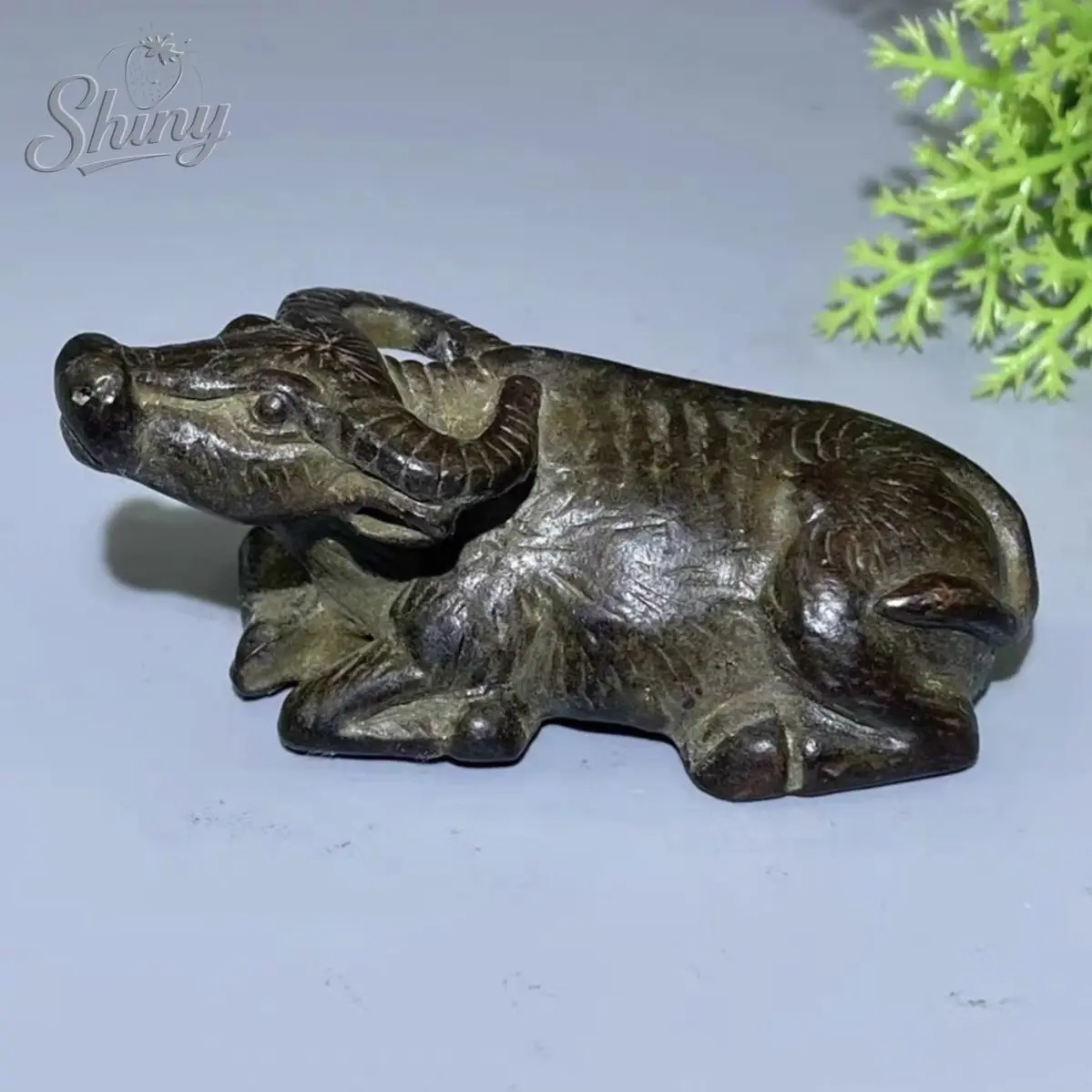 

Antique Bronze Sleeping Cattle Statue Tea Pets Desktop Ornaments Solid Copper Bull Figure Home Decoration Pendant Decor