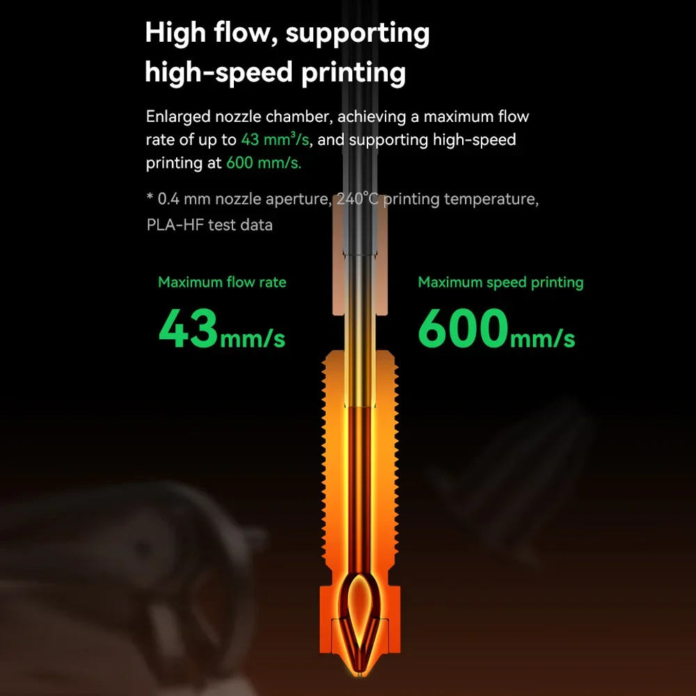 Creality Genuine E3D Obxidian ™   Узел сопла с высоким расходом серии K2 для деталей 3D-принтера K2 Plus Creality Hi 0,4 мм/0,6 мм/0,8 мм