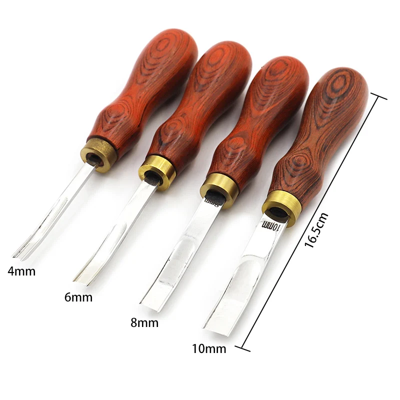 QJH Leather Edge Bevelers Leather Craft Edge / Thinned Tool, DIY Skiving Beveling Knife Cutting Tools with Wood Handle Trimmer