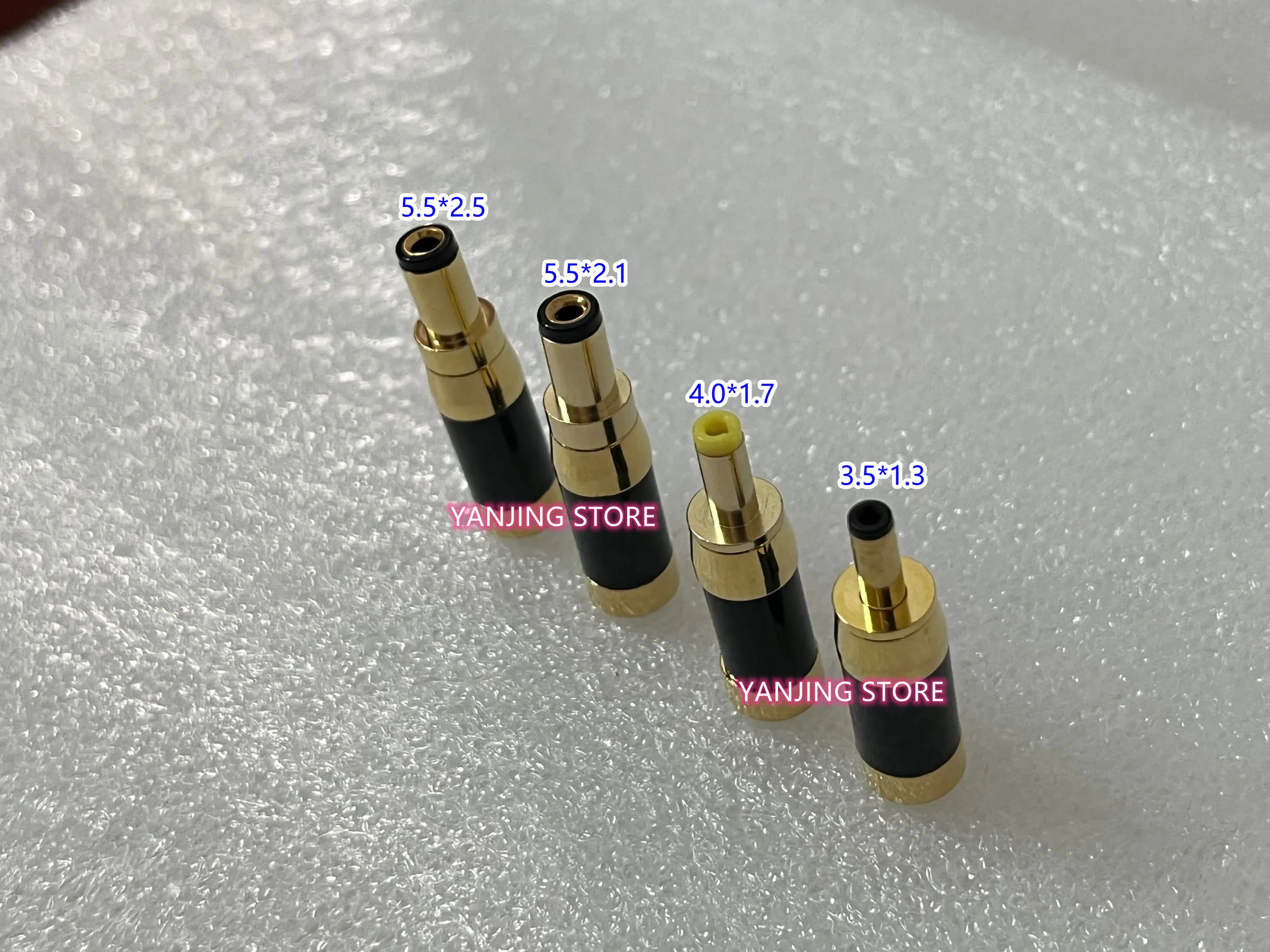 電源用カーボンファイバーゴールデンメッキコネクタ,1ピース,5.5x2.5mm,5.5x2.1mm,出力用,日曜大工,送料無料