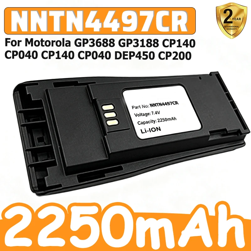 NNTN4497CR/DR 2250mAh Li-ion Battery For Motorola GP3688 GP3188 CP140 CP040 CP140 CP040 DEP450 CP200 Radio Accessory