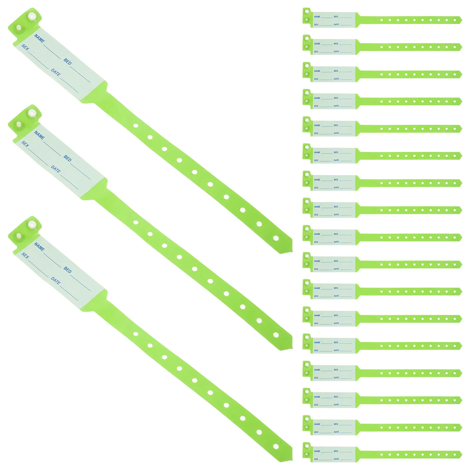 

100Pcs Medical Identification Wristbands Waterproof Disposable Hospital Patient Bracelets Adult Elderly Writing Barcode Bands