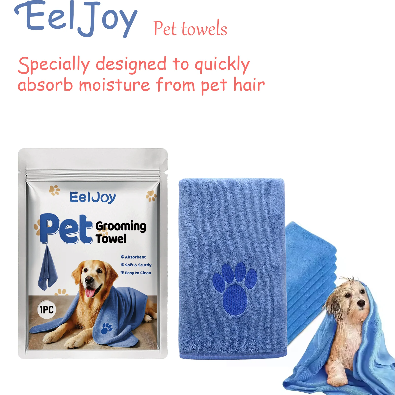 Pet Grooming Towel Accelerate the Evaporation and Drying of Surface Moisture Quickly Absorb Moisture From Pet Hair