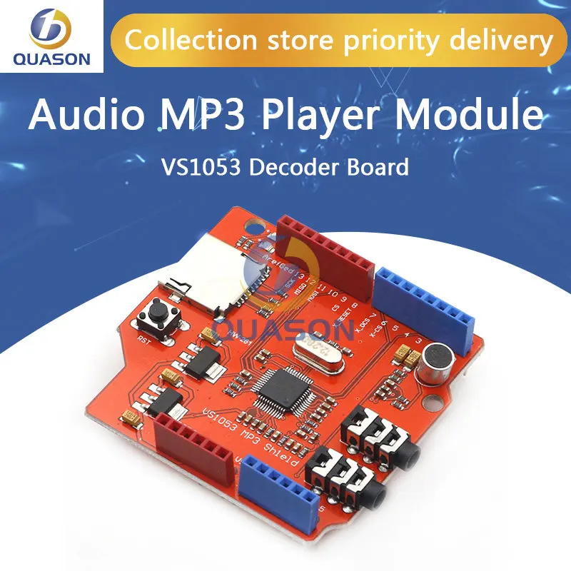 VS1053 VS1053B Stereo Audio MP3 Player Shield Record Decode Development Board Module With TF Card Slot For Arduino  R3