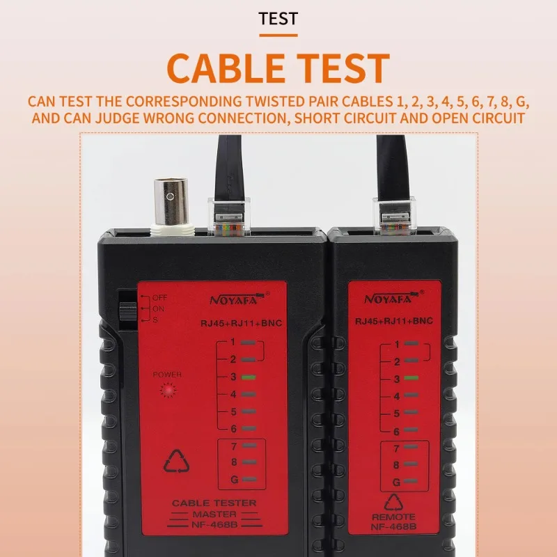 NF-468B Network Test Instrument RJ45 RJ11 BNC CAT5 Cable Tracker Network Lan Cable Wire Tester Wire Tracker