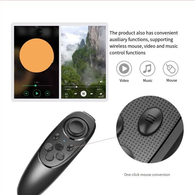 ABUO 052 Wireless Bluetooth VR Controller, Universal Remote for Android iOS PC TV Box, for 3D for Virtual Reality Glasses