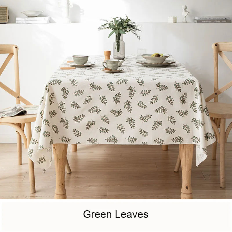 Linen Cotton Tablecloth Fresh Style Dining Table Dresser Coffee Table Cloth Cushion Rectangular Home Decoration Tablecloth
