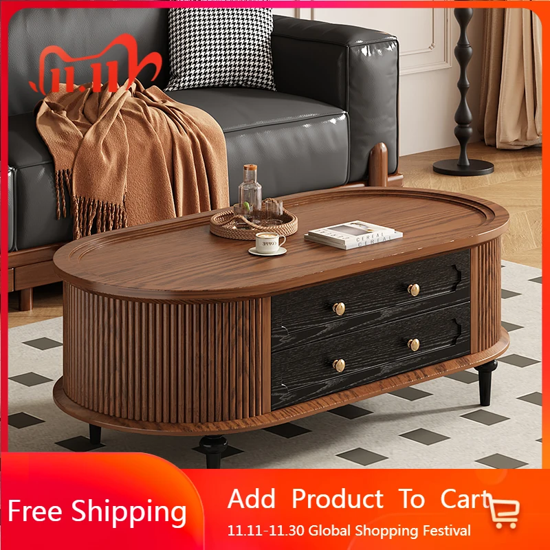 

Moving Standing Coffee Table Decoration Luxury Wood Living Room Designer Side Table Drawers Meubles Chinese Style Furniture