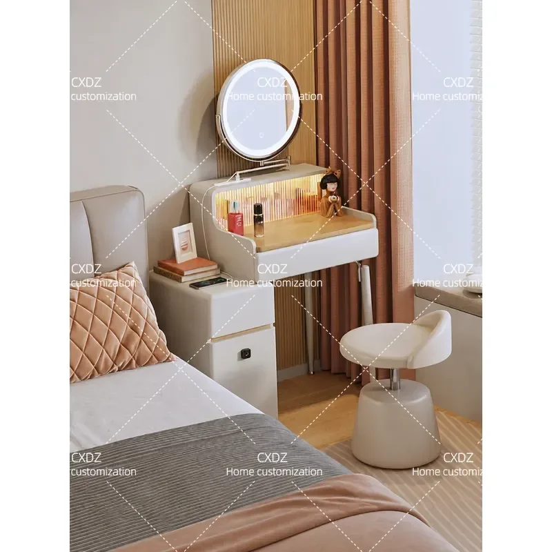 French Cream Wind Small Apartment Dresser Bucket Cabinet Combination Bedroom Bedside Multifunctional Smart Fingerprint Lock