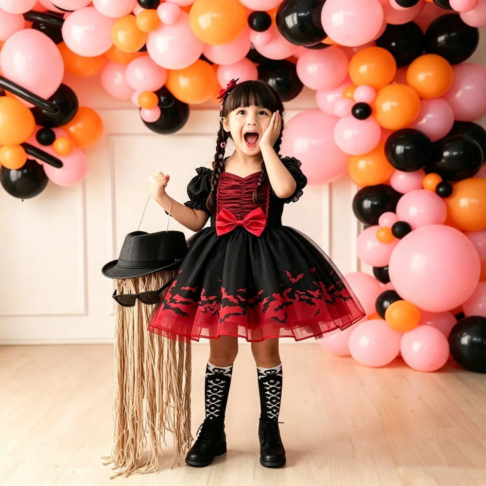 ( Dress Only ) Girls' Fitted Sleeveless Costume Dress Moderate Fabric Bow Accent All-Season Wear Party
