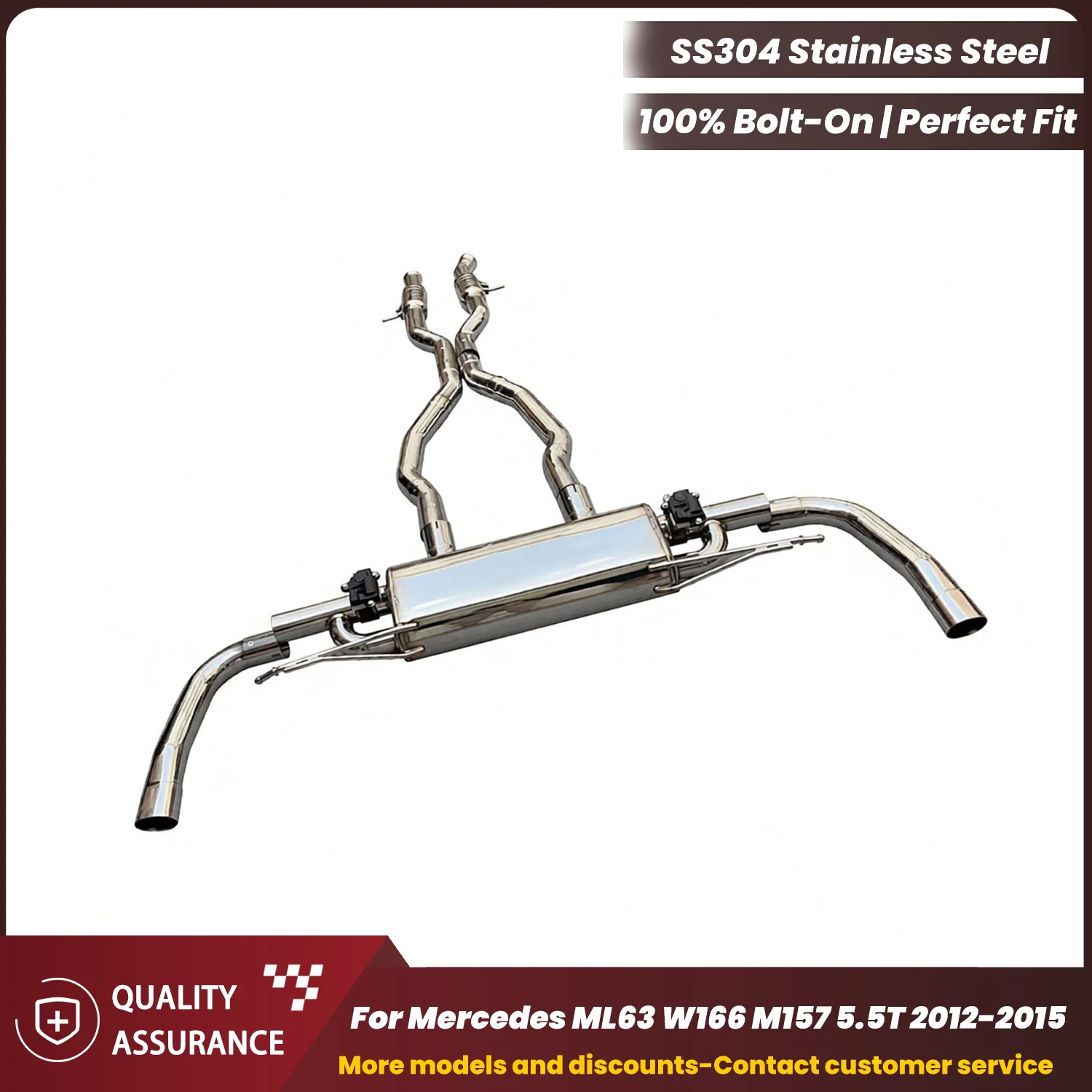 

ECCF SUS304 Stainless Steel Catback Performance Exhaust for Mercedes ML63 W166 M157 5.5T 2012-2015 Aggressive Sound