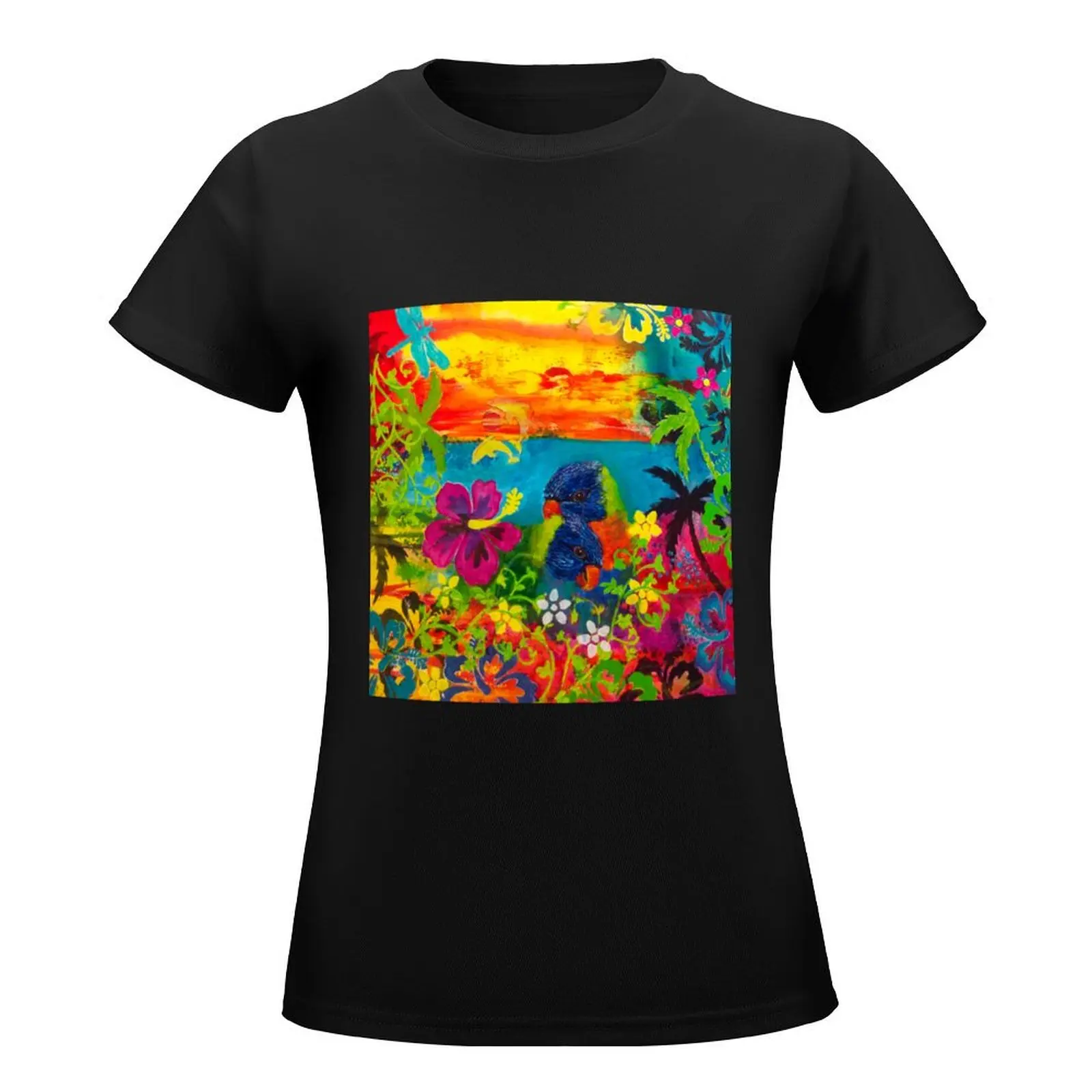 Rainbow Lorikeets Pair T-Shirt kawaii clothes aesthetic clothes lady clothes oversized Women's summer blouses 2024