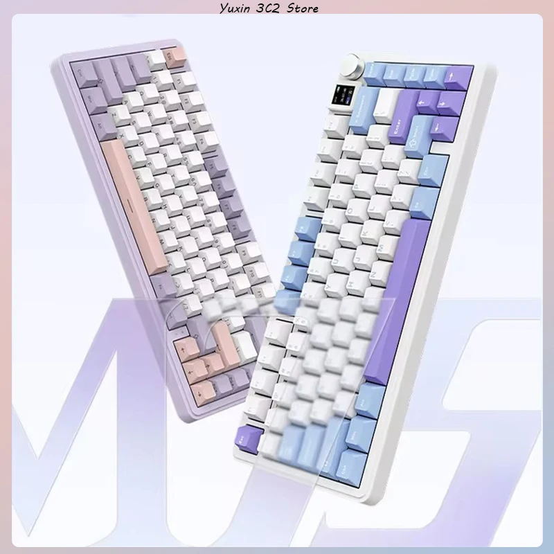 

Xinmeng M75 Mechanical Keyboard 81keys Three Mode Hot Swap Diy Screen Aluminium Alloy Rgb Backlight Win/mac Keyboard Accessories