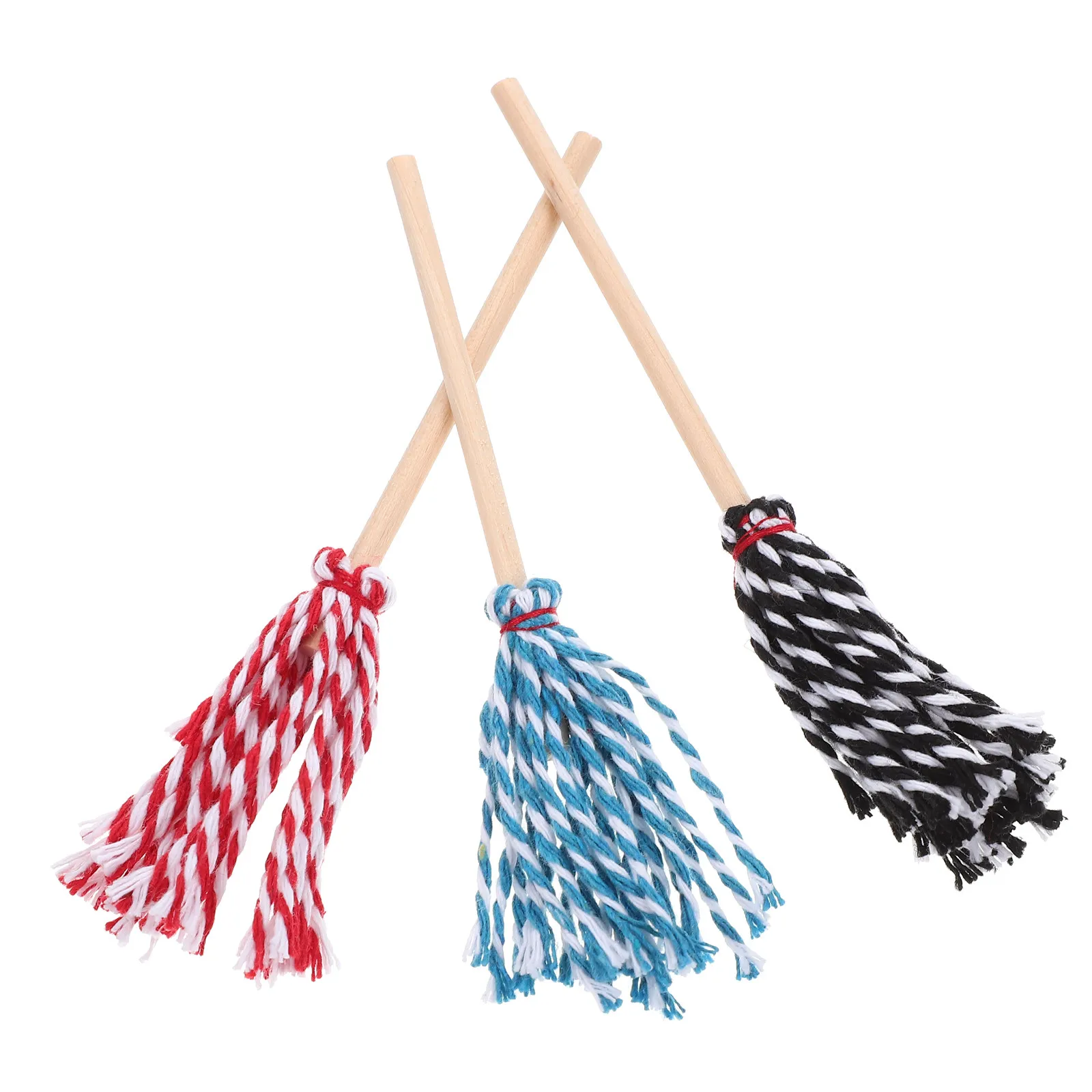 3Pcs Mini Mop Micro Landscape Decor Miniature Cleaning Tool Ornament for Mini House Home Decoration Photo Props Romantic Scene view 6