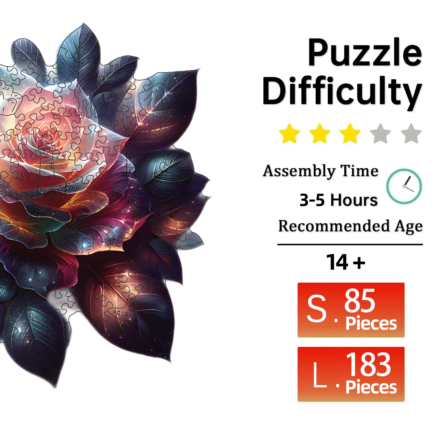 Drewniane puzzle z kwiatami, drewniane puzzle o unikalnym kształcie dla dorosłych, prezent świąteczny gra rodzinna wystrój domu