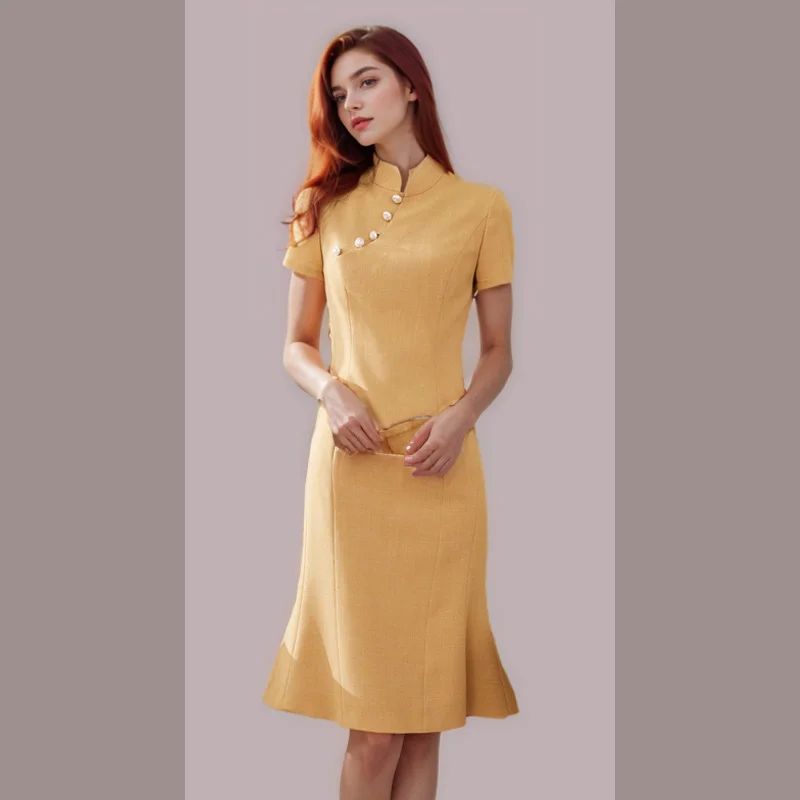 High end Chinese style improved version qipao women's Chinese style retro dress