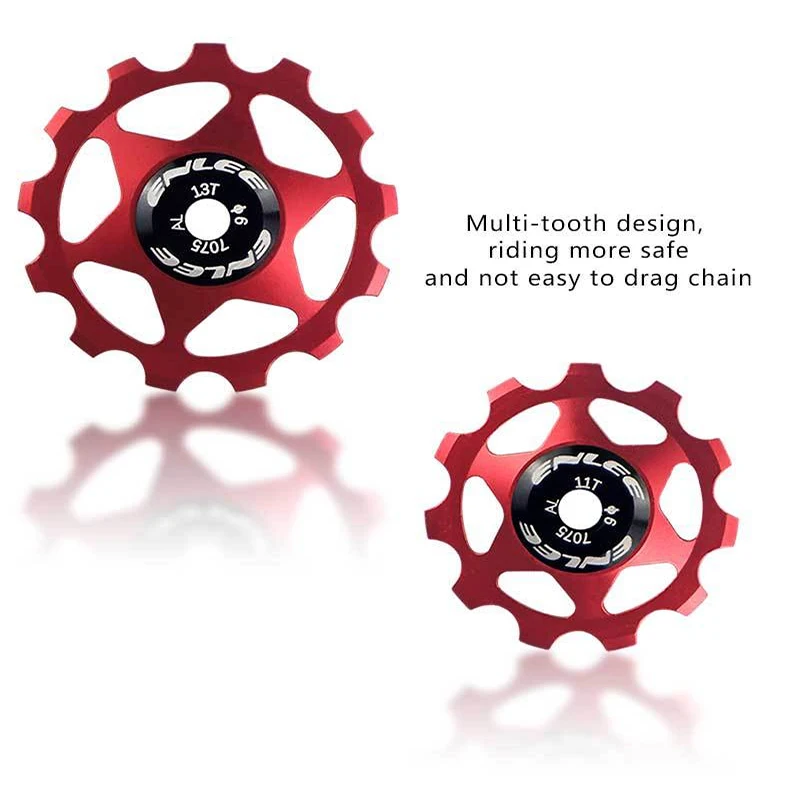 Five Colours Bike Aluminum Alloy Guide Wheel Pulley Rear Derailleur 11T 13T Guide MTB Ceramic Bearing Jockey Wheel For 4/5/6MM - Image 2