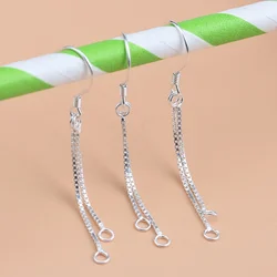 s925 sterling silver double box lug hook handmade DIY jewelry accessories for women
