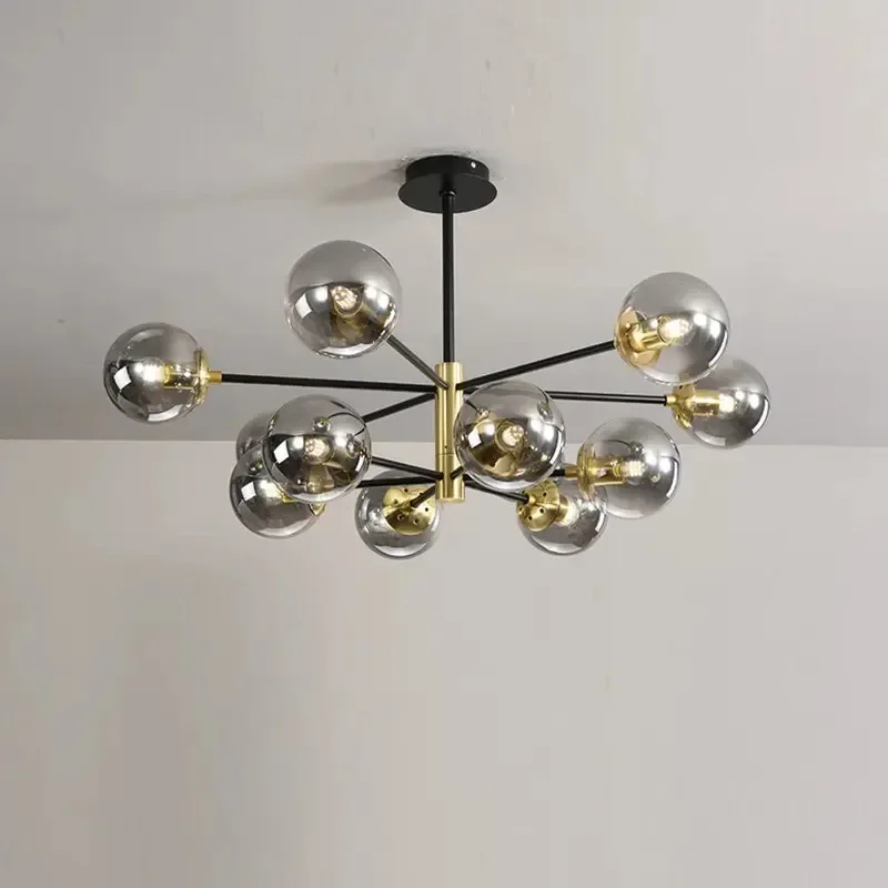 

Modern Loft Vintage Chandelier E27 Round Ball Light Ceilling Lamp Minimalist Decor Kitchen Island Led Pendant Fixture