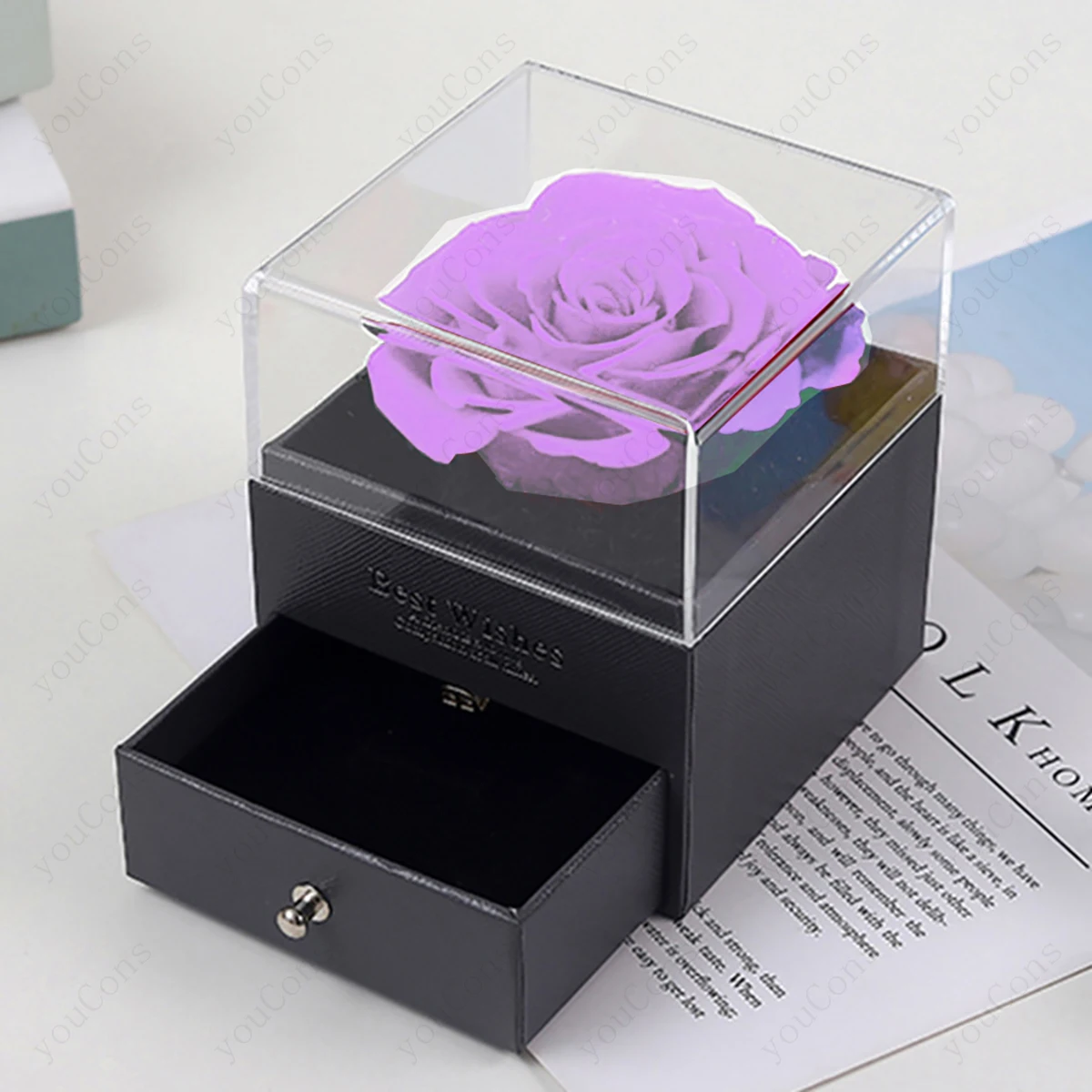 الأرجواني الزركون القلب قلادة قلادة مع صندوق الورد 2025 مجموعة مجوهرات راقية لصديقة عيد الميلاد عيد الحب هدية عيد ميلاد