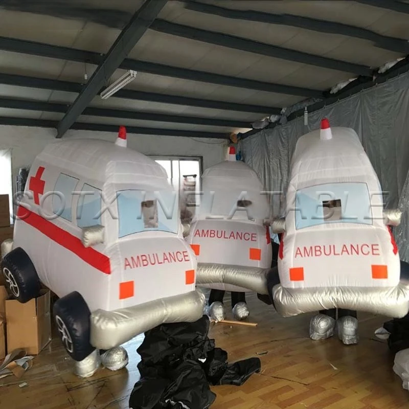 for party event Personalized parade movable inflatable ambulance costume car replicas