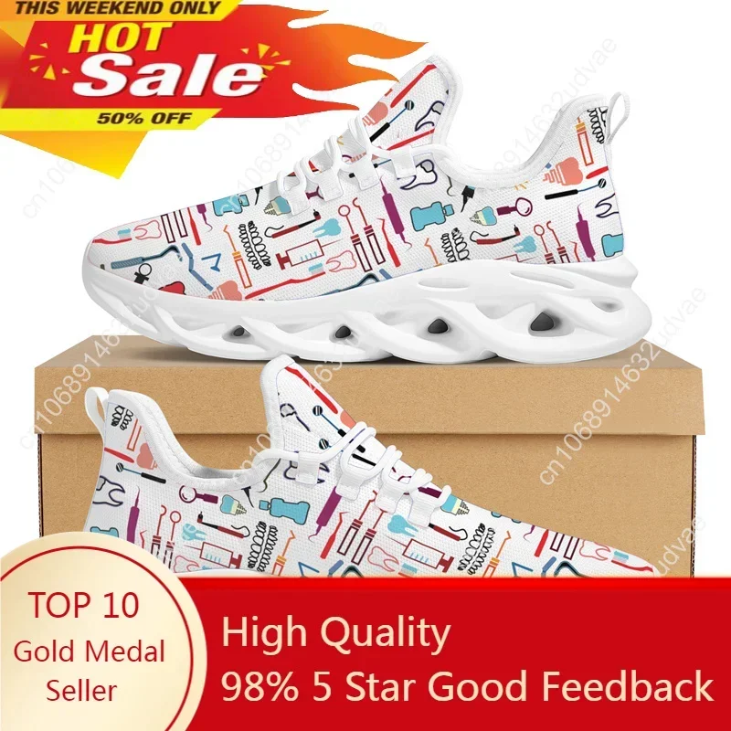 

Women White Nursing Shoes Cute Cartoon Nurse Doctor Medical Brand Design Female Mesh Flat Sneaker Zapatillas Mujer 2022