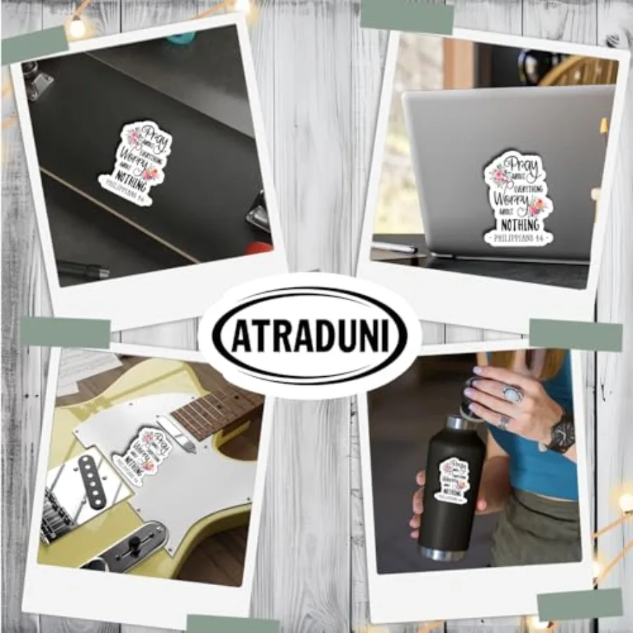 3 قطع من ملصقات اقتباسات الإيمان المسيحي لجهاز الكمبيوتر المحمول وزجاجة المياه ومجلة بهلوان V #4