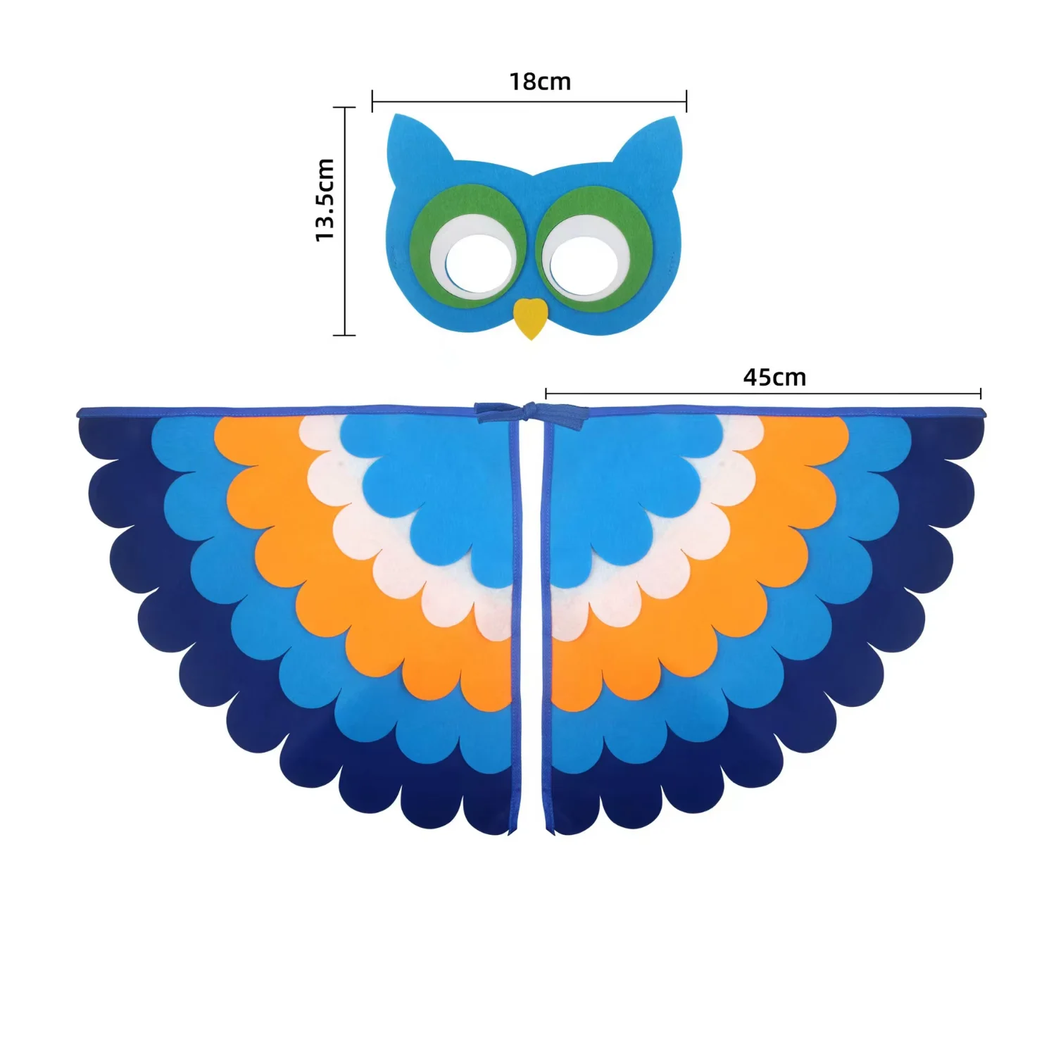 Wholesale Polyester Felt Wings Capes For Girls Halloween Cosplay Cloak Kids Halloween Felt Cloak And Mask