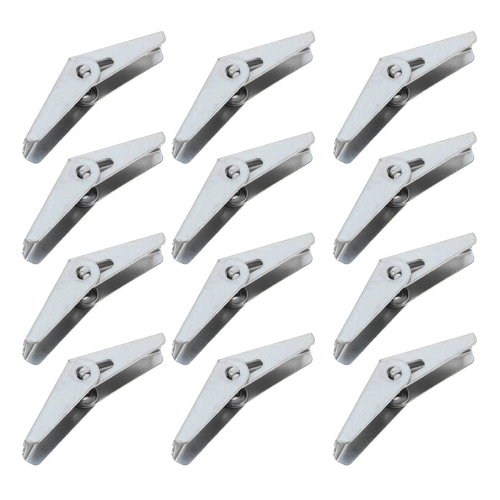 

12Pcs Drywall Toggle Anchors Heavy Duty Galvanized Iron Toggle Wing Bolts for Fixing Wall Cabinets Water Heaters Shelves