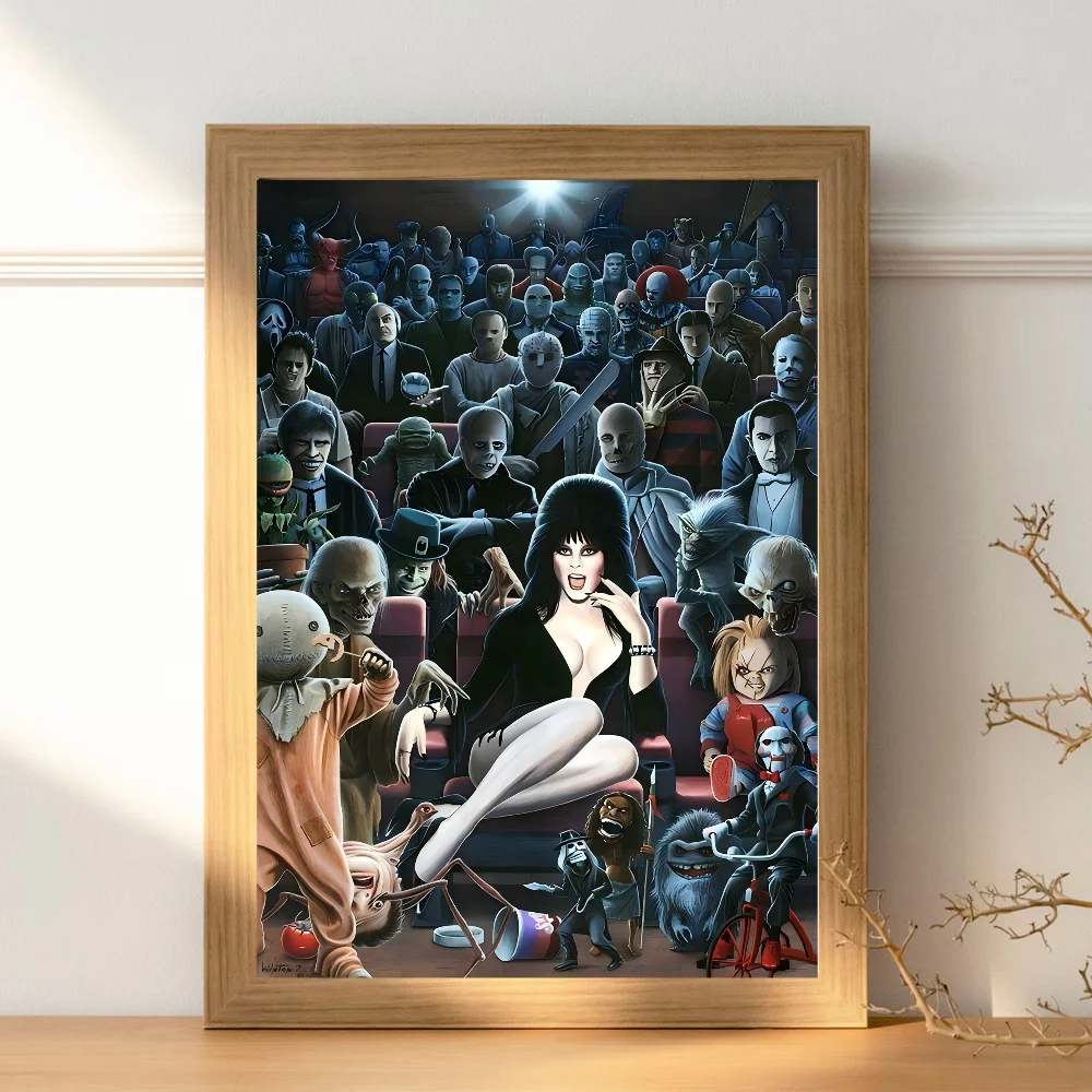 إلفيرا عشيقة الظلام ملصقات الفيلم الكلاسيكي HD جودة ملصق جدار الفن اللوحة دراسة الشمال ديكور المنزل #6