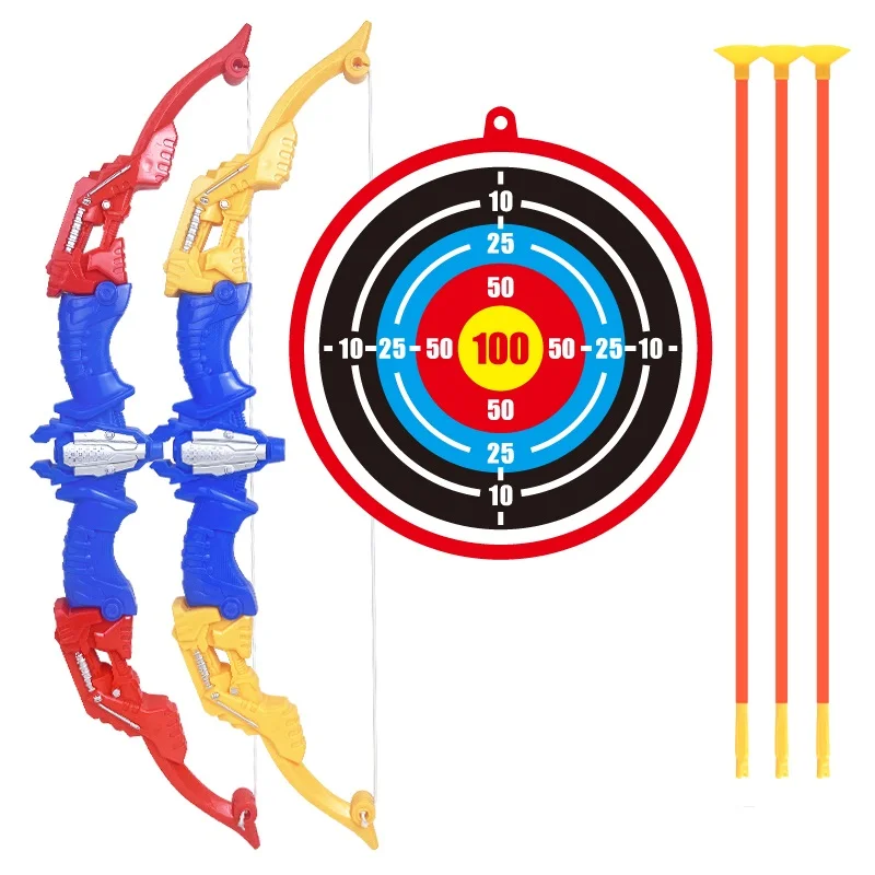 Crianças conjunto de brinquedos de tiro com arco e otário setas alvo kit mão-olho coordenação treinamento indoor esportes ao ar livre conjunto presente para crianças