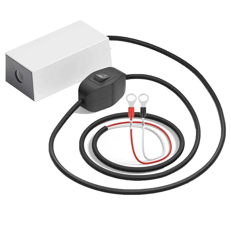 Starlink Mini with 12V-24V to 30V switch 2A boost converter DC power adapter directly connected to battery cable O-ring