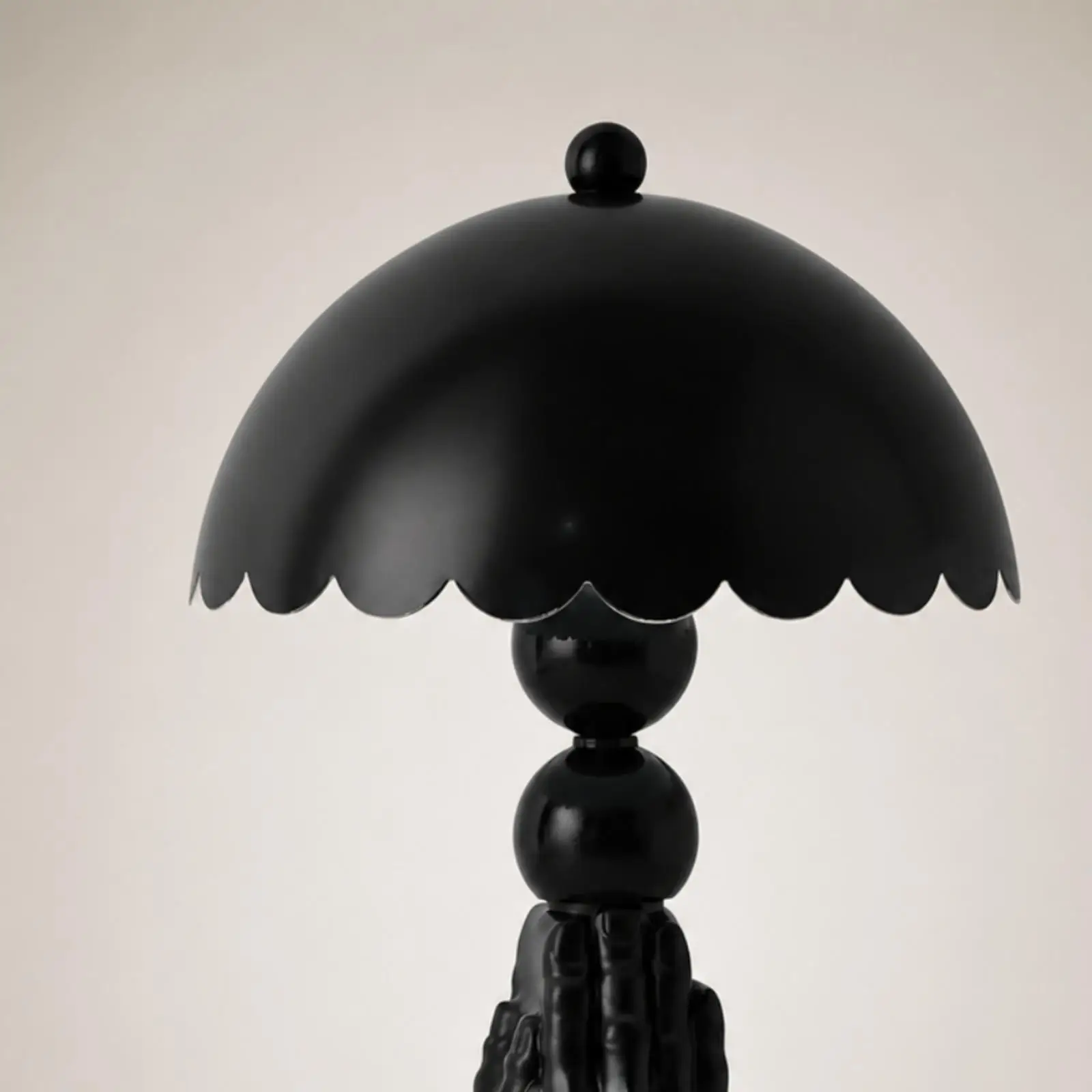 Black Buddha Statue Night Light Table Lamp with Lampshade for Bedroom Living Room Decor