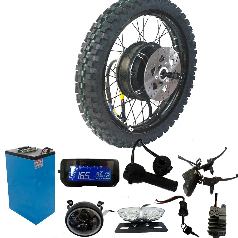 DIY motorcycle electrical system QS205 72V electric motorcycle kit with motor battery and controller