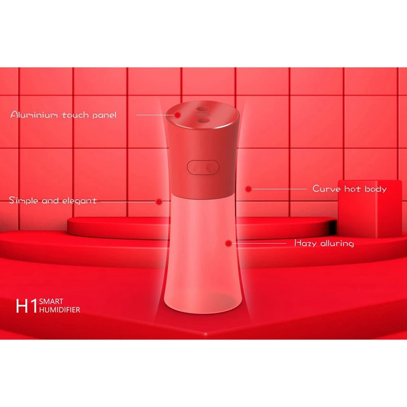 초음파 데스크탑 쿨 미스트 가습기 알코올 디스펜서, USB 저소음 자동 차단 야간 조명 디퓨저, 500ml