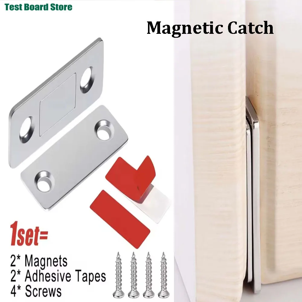 

1 set Cabinet Magnetic Catch, Drawer Door Magnets With Strong Adhesive, Cabinet Latch Magnetic Closures for Kitchen Door Closing