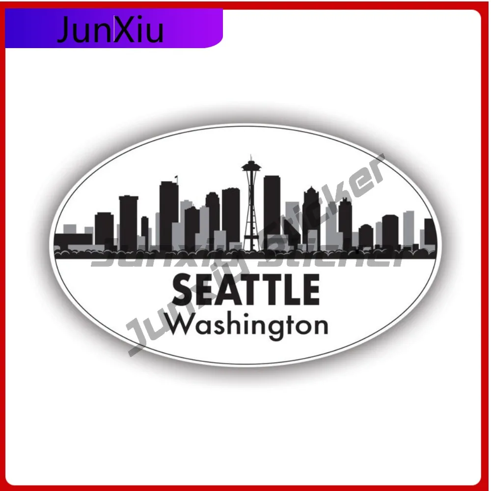 

Oval Skyline Of Fade Resistant Waterproof Cartoon For Laptop Helmet Bumper Self Adhesive Removable Decor Motorcycle Anime Style