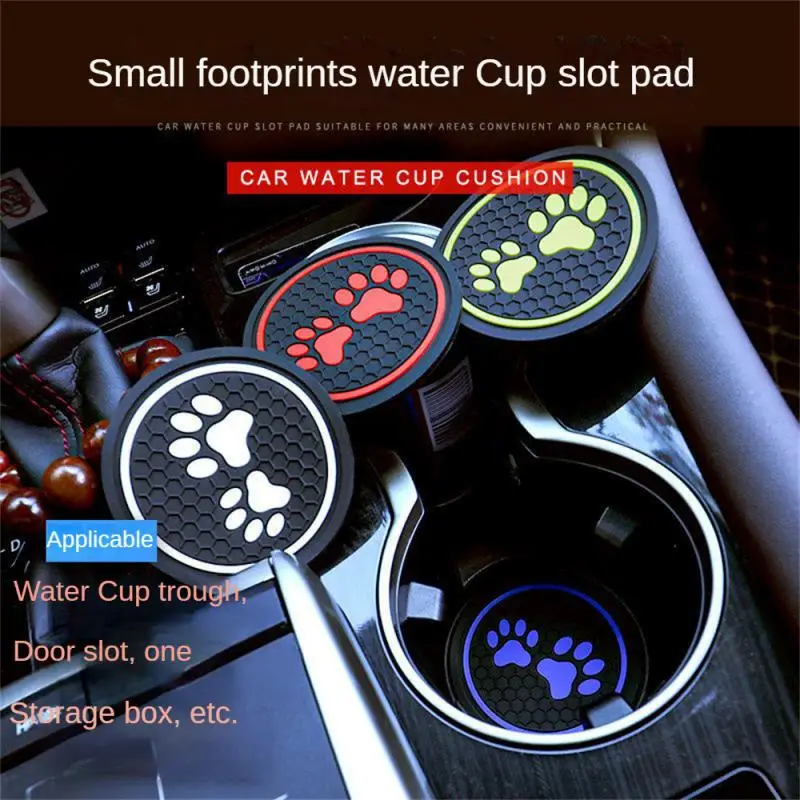 1 Pair Car Coasters Cup Mat Universal Holder Anti Slip Bottle Pad Insert Pads Interior Most Water Cups Car Accessories