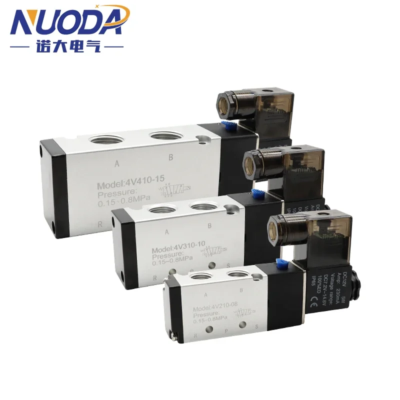 

Pneumatic Electric Solenoid Valve 5 Way 2 Position Control Air Gas Magnetic 4V110-06 4V210-08 4V310-10 4V410-15 DC12V 24V AC220V