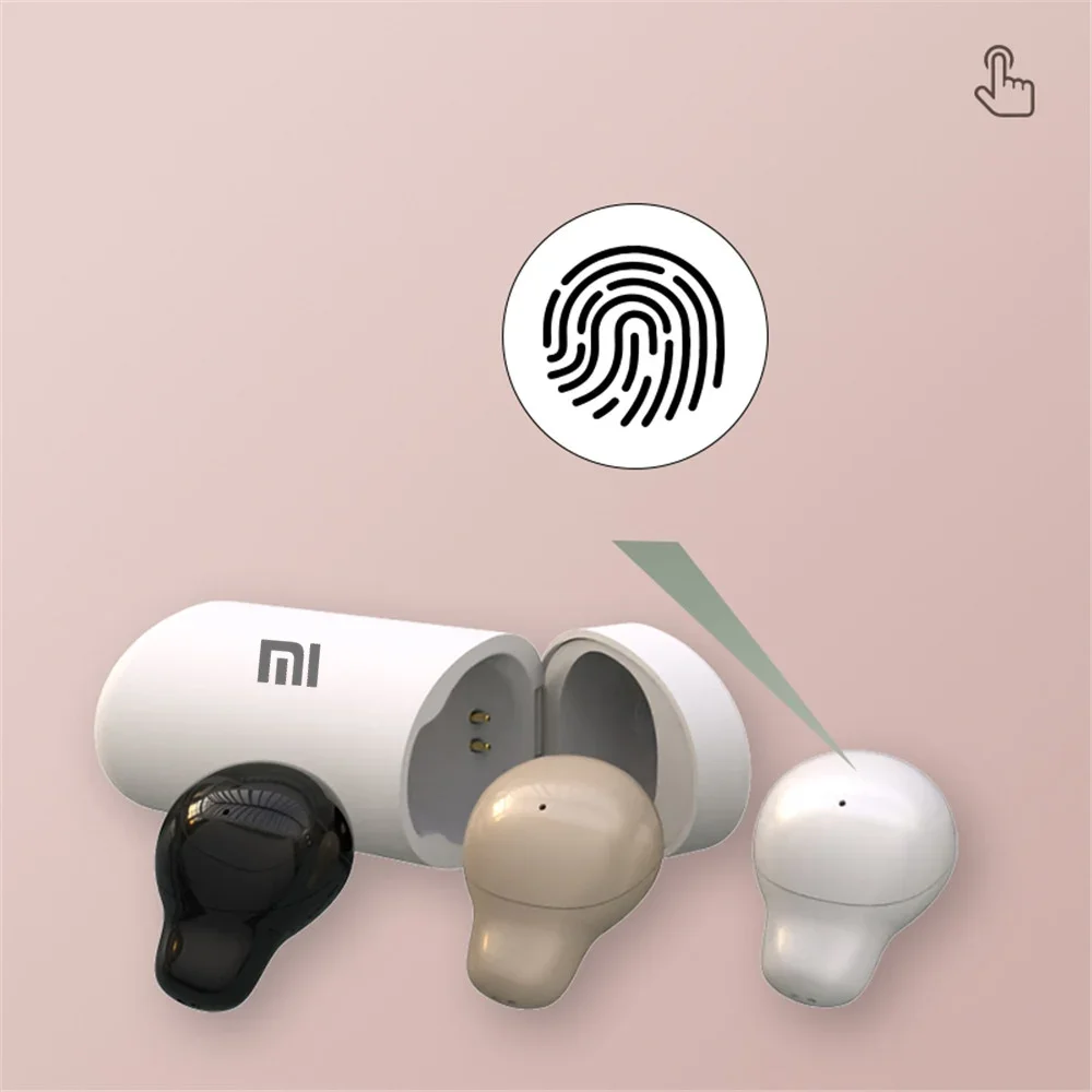 Xiaomi Headset Bluetooth, Headset nirkabel tidak terlihat TWS in-ear Headset Mini olahraga bebas genggam dengan mikrofon