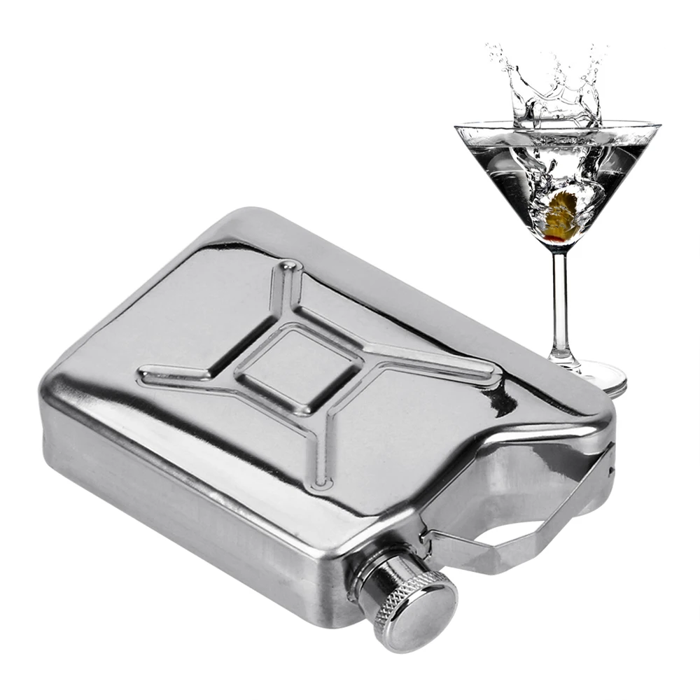 5OZ Hip Flasks Whisky Vodka Bottle Kit Portable Gasoline Bucket Style Drinkware Alcohol Wine Container Stainless Steel