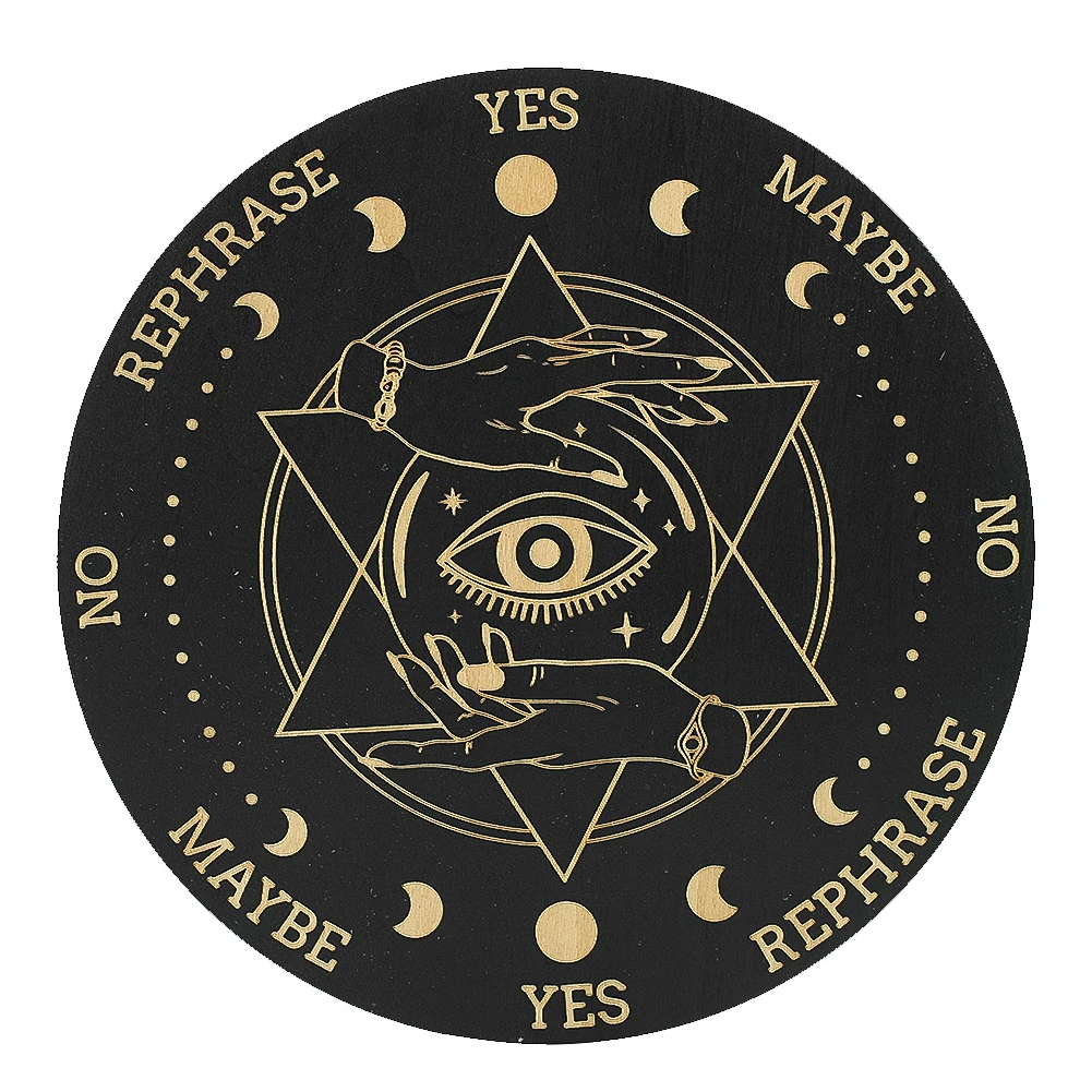 15cm Double Sided Wooden Board Hexagram Divination Tarot Game Astrolabe Yoga Meditation Energy Mat Witchcraft Altar Supplies